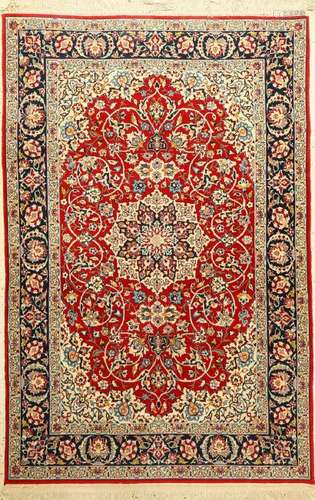 Esfahan fine Rug, Persia, approx. 50 years, wool on