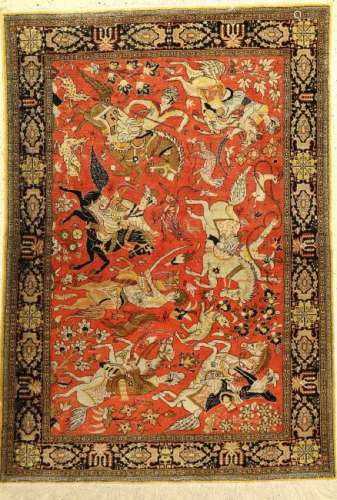 Ghom silk Rug, Persia, approx. 60 years, pure natural
