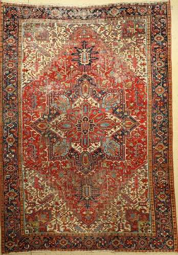 Heriz old Carpet, Persia, around 1940, wool oncotton