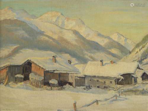 Josef Koch, Munich School 1930s, winter landscape in