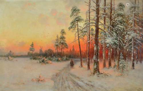 Petr Petrovich Sokolov, 1821-1899, Winter landscape in