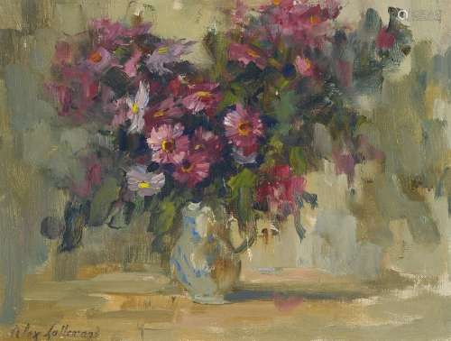 Alex Lallemand, 1892-1963, still life of flowers, oil