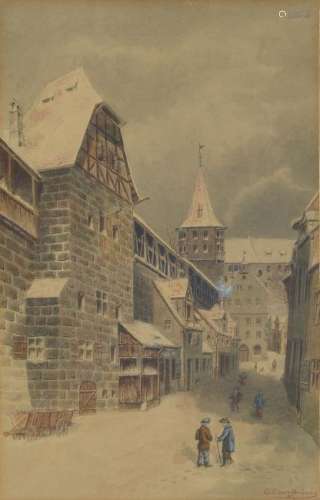 Georg Gsundbrunn, born 1862 Nuremberg, 4 watercolors:
