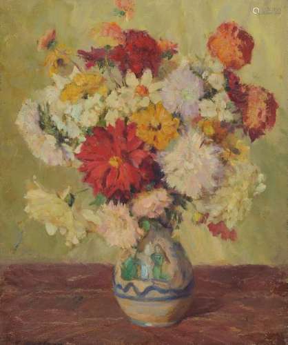 artist of the 1930er years, still life with flowers
