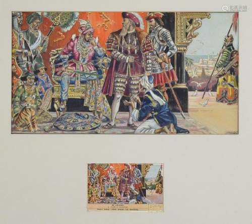 Two gouache paintings, after Liebig labels to the