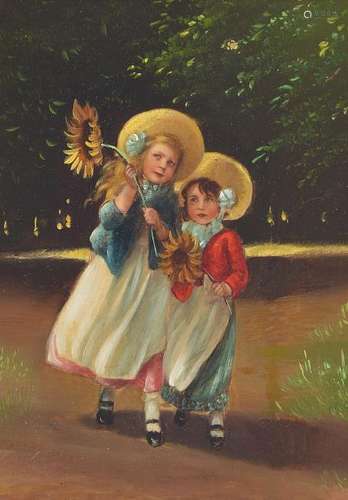 Unknown artist, German, mid-19th century, two girls