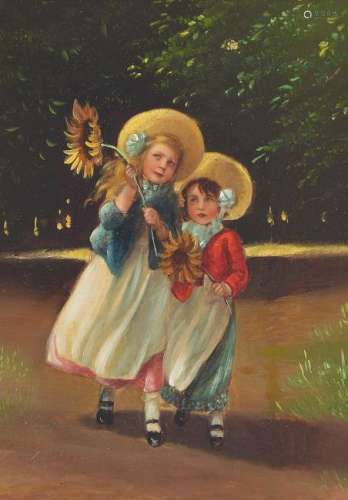 Unknown artist, German, mid-19th century, two girls