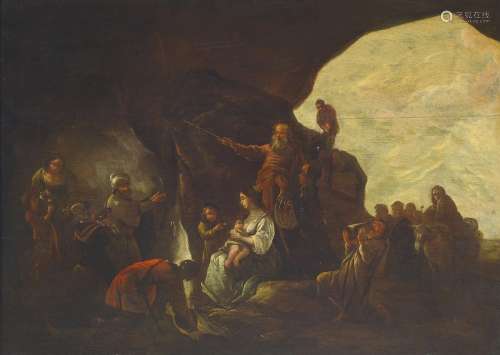 Dutch artist, around 1680, Moses hits the rockwith his
