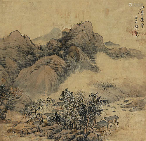 陈汝玉（1844～1911） 仿古山水 镜片 设色纸本