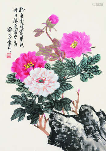 郁文华（1921～2014） 花卉 立轴 设色纸本