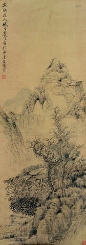 奚岗（1746～1803） 山水 文裱立轴 水墨纸本