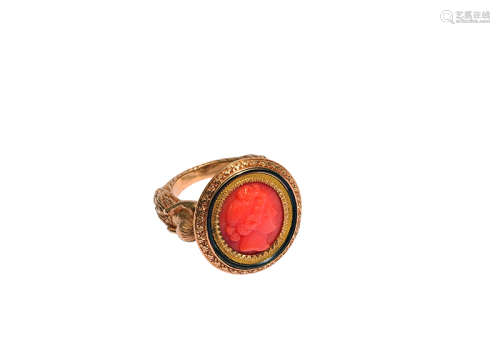 维多利亚时期 贵族珊瑚戒指