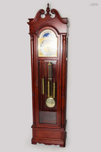 An Extra Large Mahogany Closet Weight Driven Style Grandfather Clock