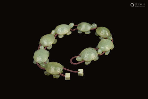 An Old Xiuyan Jade Carved Turtle Belt