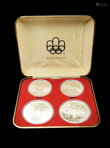 [Canadian] A Set of 1976 Montreal Olympic Sterling Silver Coins (4 pcs Set)