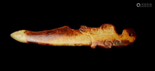 An Old Chinese Jade Dagger Shape Ornament