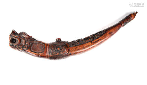 A Khitan Horn Style Ornament with Dragon Head