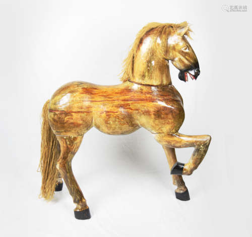 An Old Wood Carved Horse