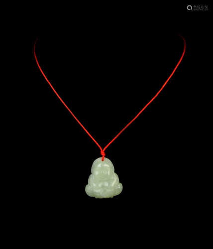 A Jade Laughing Buddha Pendant