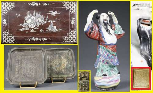 LOT DE QUATRE (4) OBJETS ASIATIQUES Chine et Viet...