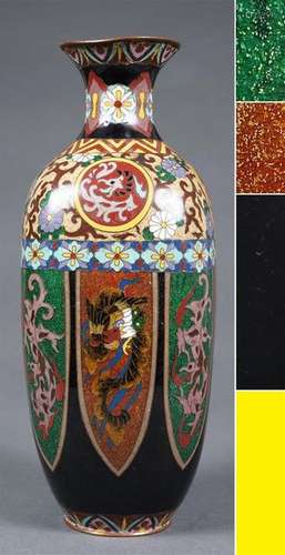 VASE OVOIDE EN EMAUX CLOISONNES SUR CUIVRE Japon,...