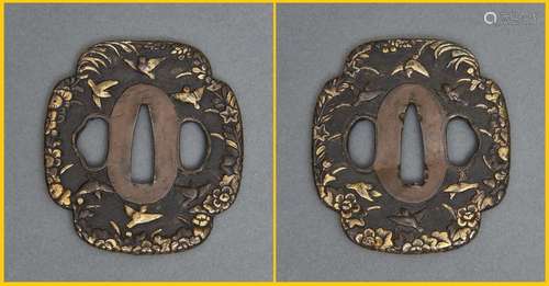 GARDE DE SABRE CRUCIFORME EN ACIER, TSUBA Japon, ...