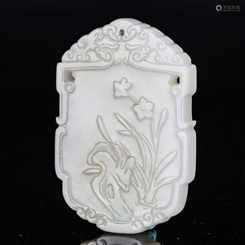 CHINESE WHITE JADE PLAQUE