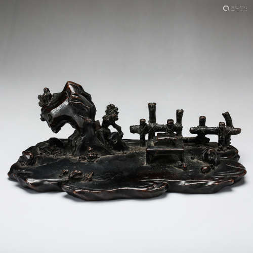 CHINESE SCHOLAR ROCK CARVED BRUSH REST