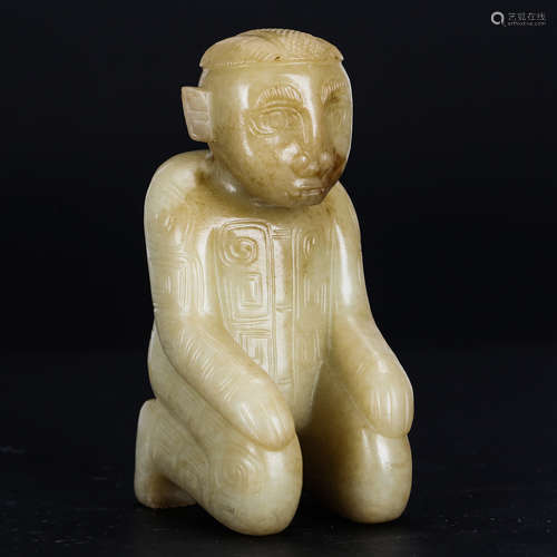 CHINESE ARCHAIC JADE FIGURINE