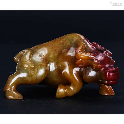 CHINESE ARCHAIC JADE WATER BUFFALO