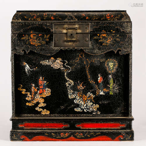 CHINESE LACQUER WOOD CHEST BOX