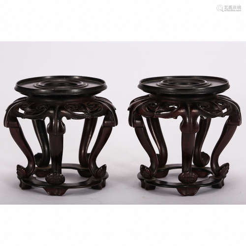 CHINESE ROSEWOOD STAND, PAIR