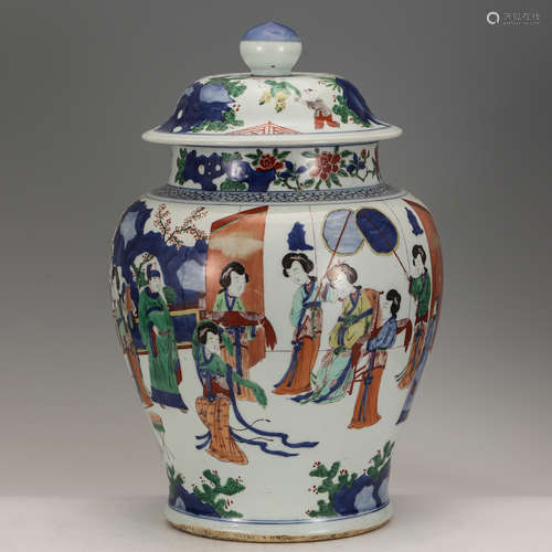 CHINESE WUCAI PORCELAIN GINGER JAR