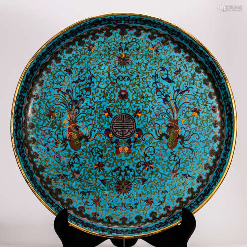 CHINESE LARGE CLOISONNE CHARGER