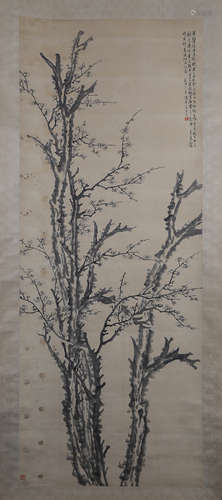 CHINESE INK AND COLOR SCROLL PAINTING