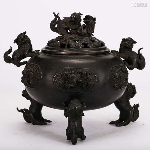 CHINESE BRONZE FOOLION CENSER