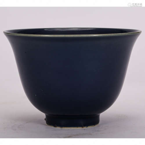 CHINESE BLUE GROUND PORCELAIN CUP