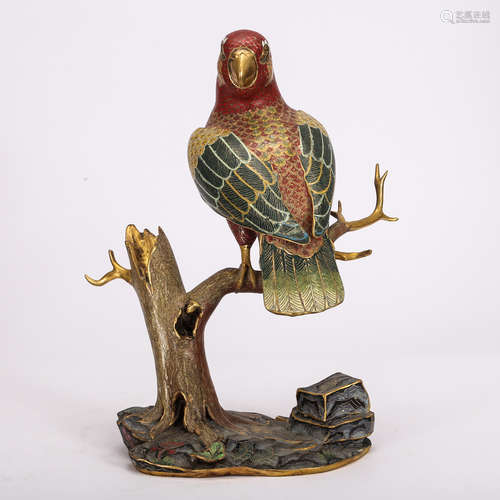 CHINESE CLOISONNE BIRD DISPLAY