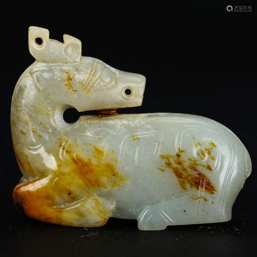 CHINESE ARCHAIC JADE DEER