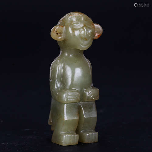 CHINESE ARCHAIC JADE FIGURINE