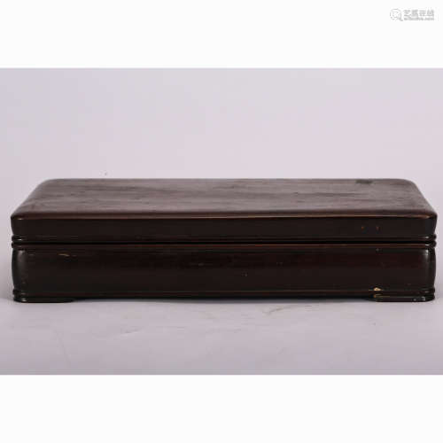 CHINESE ROSEWOOD CARVED COVER BOX
