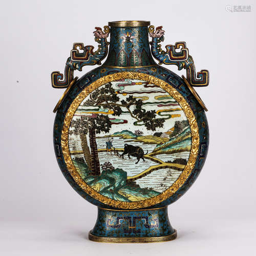 CHINESE CLOISONNE MOON FLASK VASE