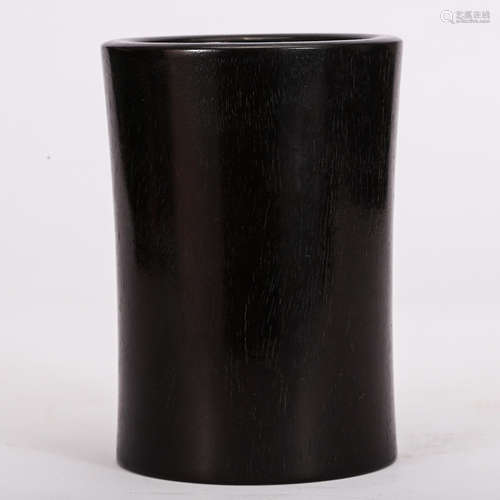 CHINESE HARDWOOD BRUSH POT