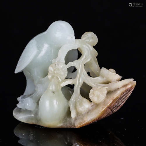 CHINESE WHITE JADE BIRD PENDANT