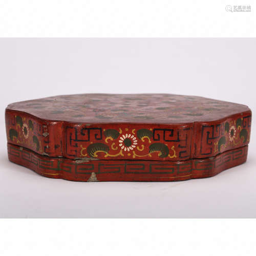 CHINESE LACQUER WOOD COVER BOX