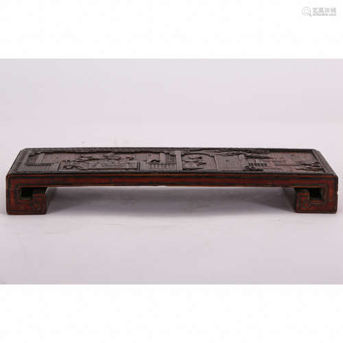 CHINESE BAMBOO CARVED INK STAND