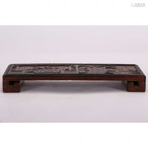 CHINESE BAMBOO CARVED INK STAND