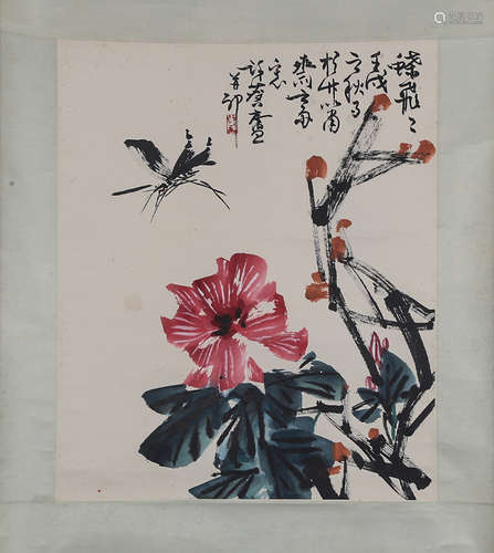 CHINESE INK AND COLOR SCROLL PAINTING