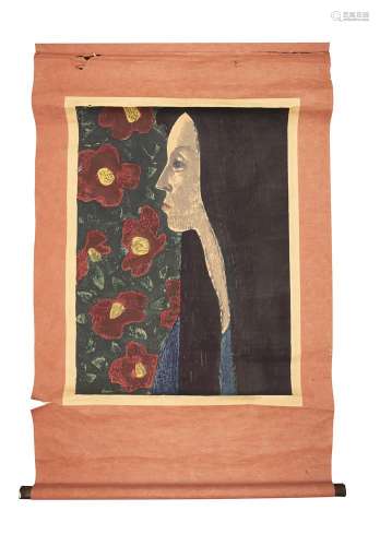 KIYOSHI SAITO (1907 - 1997)CamelliaWoodblock, 63.5 x 48cm Signed to margin