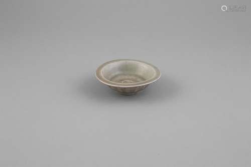 A LONGQUAN CELADON GLAZED TWIN-FISH DISH,Ming Dynasty (1368 - 1644), with flattened rim and